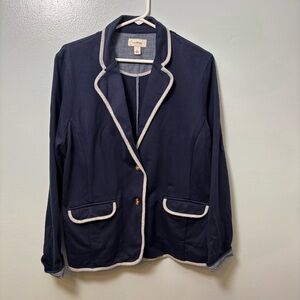 L.L. Bean casual navy blue cotton blazer women’s size large